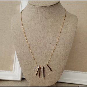 Stella & Dot Rebel Cluster Necklace -Gold & Quartz